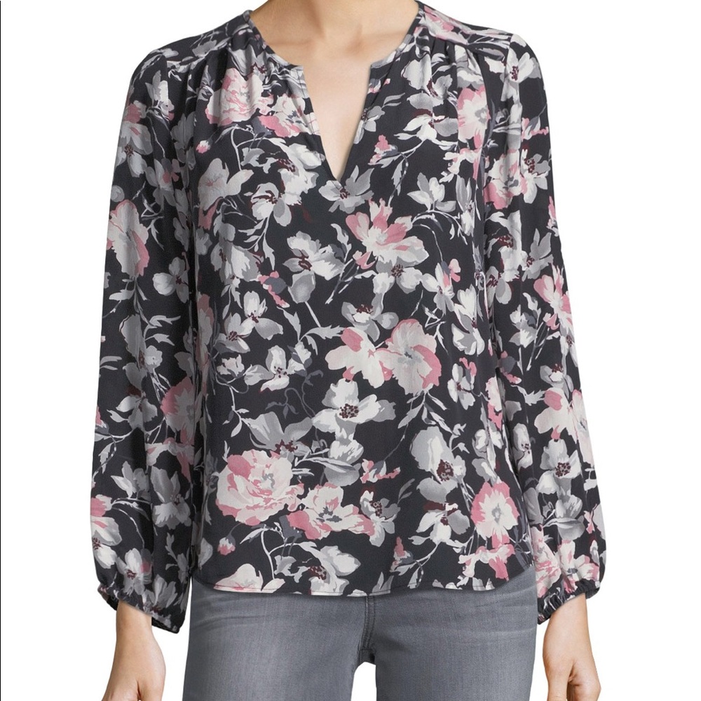 Joie Floral Silk Blouse - Large